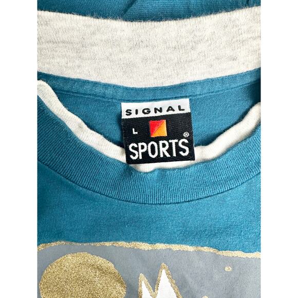 Vintage 90s North Dakota Wolf Cactus Moon Graphic Tee T Shirt Crewneck Top L - Picture 9 of 14